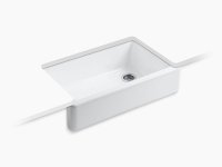 Kohler K-6489-0, 36" Whitehaven Farmhouse Kitchen Sink, Cast Iron, White